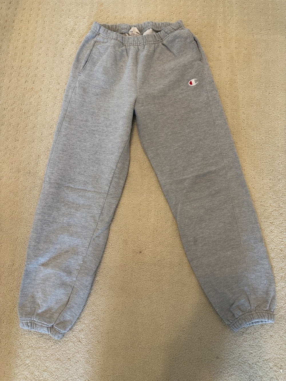 Champion Kids Light Gray Fleece Sweatpants with Logo